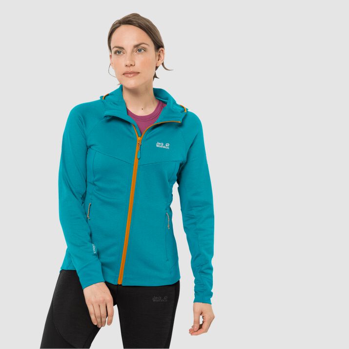 Chamarra Polar Jack Wolfskin Hydro Grid Mujer Verdes Oscuro Mexico-1184576